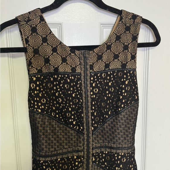 Anthropologie Heartloom Black Nude Lace Bodycon Mini XS Cocktail Party Dress - Picture 6 of 12